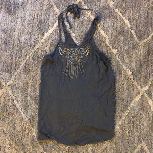Gray Hollister Beaded Top